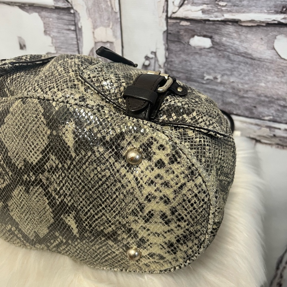 Banana Republic Python Leather Print Brown Should… - image 5